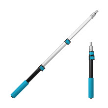 Bates- Verlengstok 1,4 tot 3 Ft Vaste Telescoopsteel, Zwart en Blauwgroen Uitschuifbare Vaste Telescoopsteel Verfroller Verlengstok Verfverlengst
