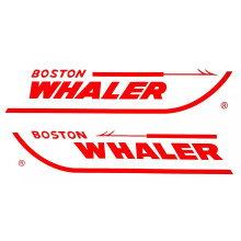 2Stk Boston Whaler Stickers Decal Boot Buitenboordmotor Geschikt voor Whaler Romp Marine Kwaliteit (Rood)
