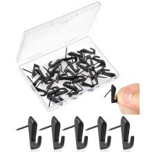 Mr. Pen- Push Pin Hooks for Hanging Pictures 30 Pack Black Decorative Push Pins for Wall Tacks Wall Pins for Hanging and Bulletin Board