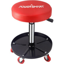 PowerSmart Roll-Mechaniker-Sitz, 300 Pfund Kapazitt, robuster, pneumatisch verstellbarer Garagenhocker mit Werkzeugablage