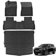 KARPAL Floor Mats for 2021-2024 2025 Nissan Rogue (Not for Sport) TPE Rubber All Weather Protection Heavy Duty Floor Liners Cargo Mats Full Set Niss