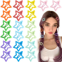 Joez Wonderful 20 db, tbbsznu csillag hajcsat 1,18""/3 cm-es fm pattinthat hajkapcsok Cute Star Clips hajcsavarok csszsmentes divatos hajkiegsz