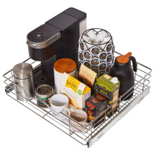Holdn Storage, organizer per armadietto estraibile, cassetti singoli scorrevoli, in metallo resistente, con garanzia limitata a vita, finitura cr