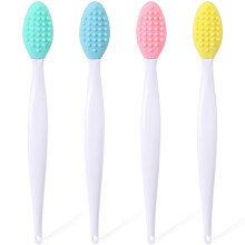 Mxxipp 4 Stck Lippenpeeling-Brsten, Silikon-Lippenpeeling-Brsten, Schrubber-Werkzeug, doppelseitige Lippenreinigung, Peeling, Entfernung abgestorb