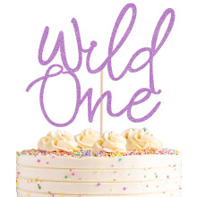 Wild One Cake Topper - Lilla Glitter F?dselsdagskagedekoration til 1. f?dselsdagskage - Babys f?rste Bday Souvenir Photo Booth Rekvisitter - Vele
