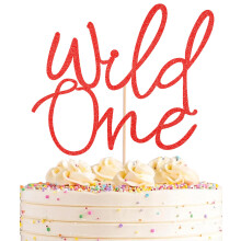 Dcoration de gteau Wild One paillettes rouges, dcoration de gteau d'anniversaire pour 1er anniversaire, gteau de fte, souvenir du premier