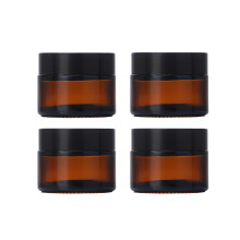 4 pakker runde ravfarvede glaskrukker 0,5 Oz Sm? Comestic pr?vebeholdere Tomme l?bepomade glaskrukker med indre l?g til kosmetik lotioner ?terisk