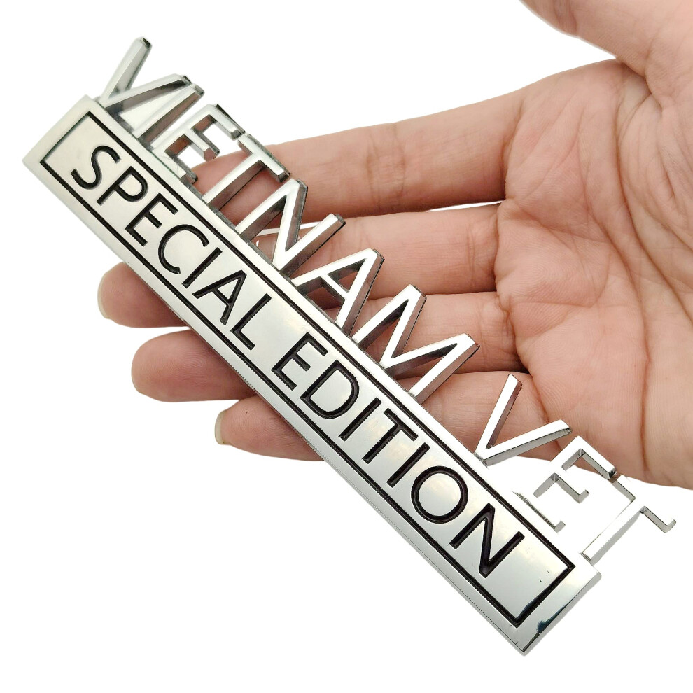 Vietnam Vet Special Edition Emblem Car Decals Warrior Soldier 3D Metal Material 3M Sticker Veteran Letters Raised Fenders Decal Badges 2Pcs Si 768795866446