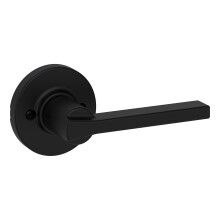 Kwikset Casey Poigne de porte ronde factice levier simple face pour placards, portes doubles franaises et garde-manger, noir mat, intrieur r