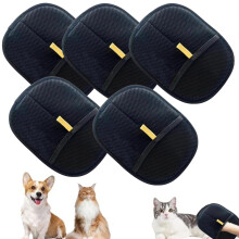 Static Removal Gloves for Pet Hair, 5 Pack Double Sided Reusable Grooming Gloves, Soft Material Pet Hair Remover