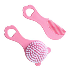 Infant Comb Set With Hairbrush For Delicate Skin, Toddler Hair Care Tools, Lovely Bear Pattern, Newborn Essential