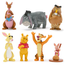 DISNEY STORE Officiell Nalle Puh-figuruppsttning - 7 helt skulpterade Disney-figurer inklusive Puh Bear Piglet Tigger Eeyore med mera i tvvnin