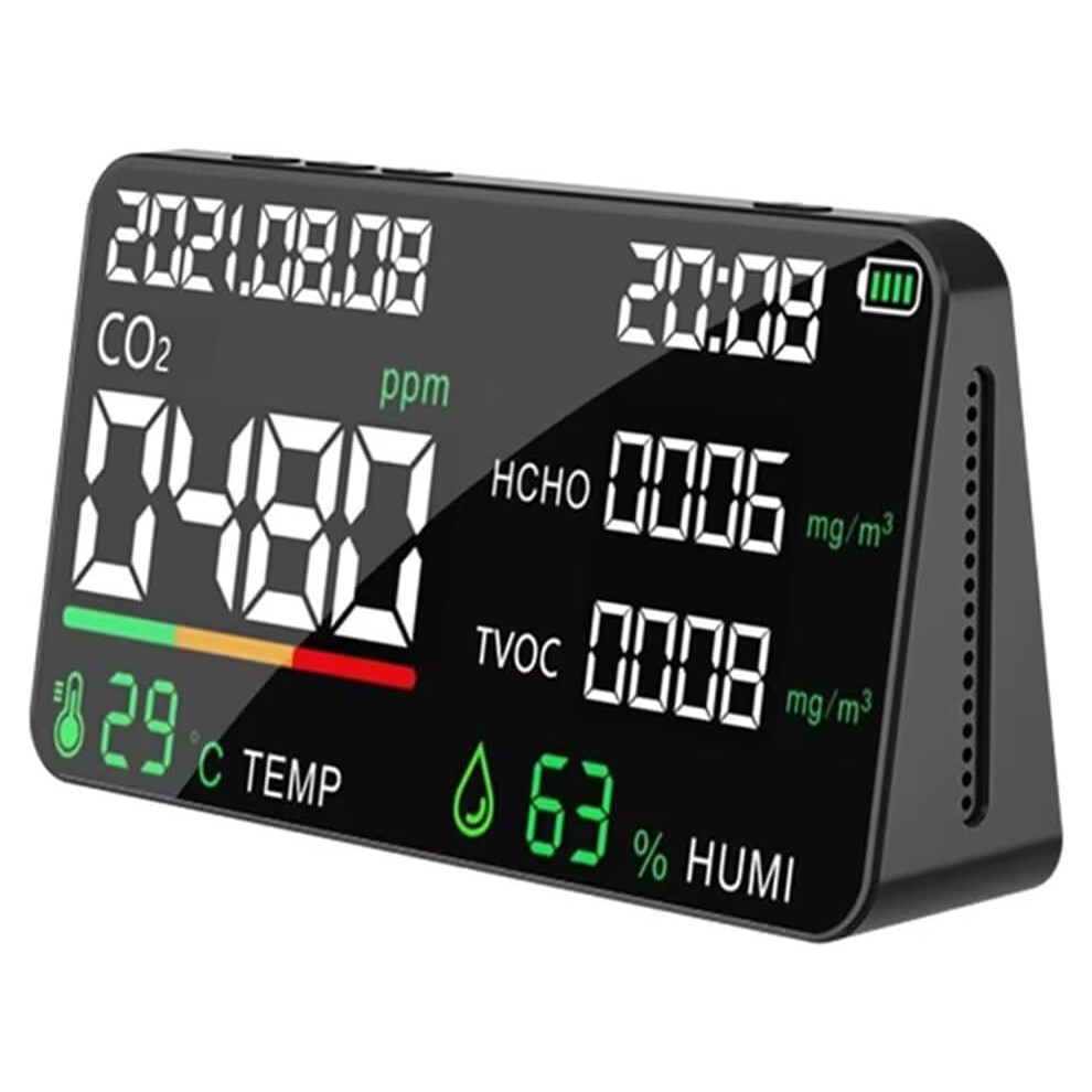 Carbon Dioxide Meter Intelligent Co2 Air Quality Monitor Black Multi-Function Analysis Instrument For Home Or Office Use 6038364127082