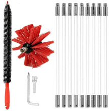 Chimney Sweep Brush Kit with 9 Flexible Nylon Rods, 610mm Length, Chimney Cleaning Tool Set, Durable Nylon Material