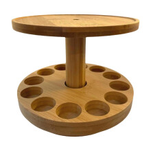 Fragrance Oil Organizer - 2 Tier Wooden Aromatherapy Oil Storage Rack for Perfume Display in Bedroom and Living Room