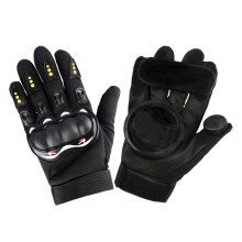 Skateboard Gloves with Sliders for Longboard Downhill Sliding, Durable Protective Slide Gloves for Skating, Black Size Medium