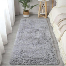 Soft Area Rug, Thicken Comfortable Non-Slip Modern Carpet Fluffy Shaggy Home Decorative Rug for Living Room Bedroom Balcony Nursery-Light grey-80x120c