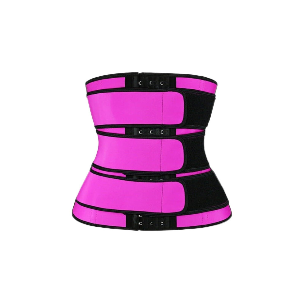 Back Brace Support Belt XL Rose Red - Lumbar Compression Waist Trainer Corset for Postpartum Abdomen Shaping