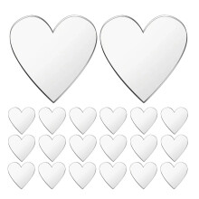 100 Pcs Pink Decoration Love Mirror Sticker 2.00x2.00x0.10cm Silver