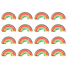 16 Pcs Rainbow Paper Plate Birthday Party Tableware Cake Dish Plates