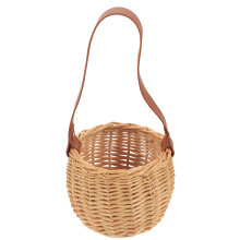 Small Picnic Basket Rattan Storage Homeowners Daily Use 1pcs