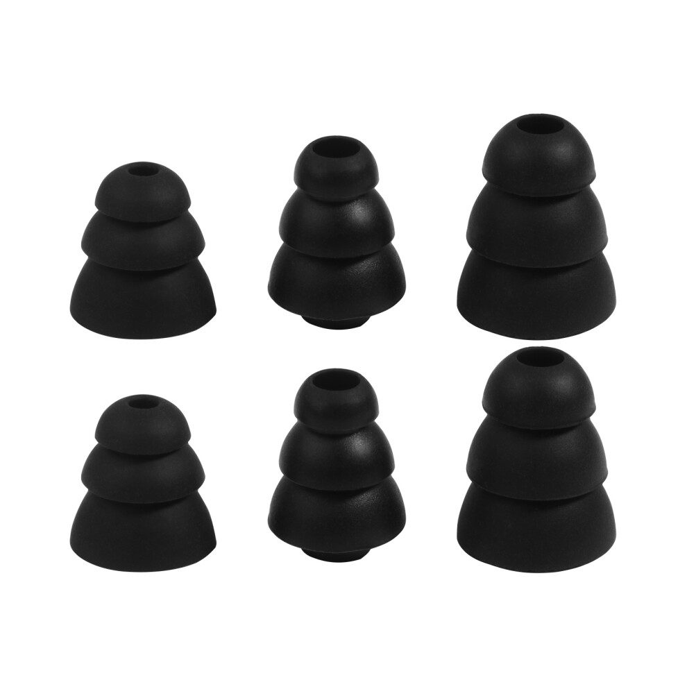 Triple Flange Ear Tips Earpads Replacement For In-Ear- Black 7732000010651