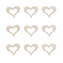 50pcs Wooden Hollow Love Diy Craft Embellishments Decoration
