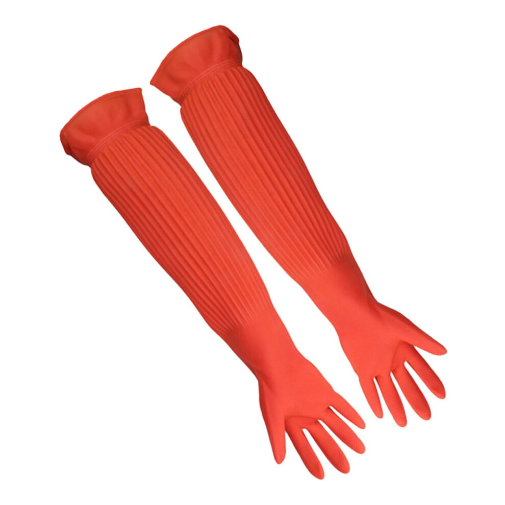 Extended Latex Kitchen Gloves for Dishwashing - Heat Resistant, Thick, Wear Resistant, Household Cleaning, 15 Inch Size-image-OPC-PKBXNKD-NEW