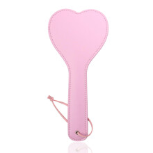 Pink SM Sexual Heart Spanking Paddle 11.2 Inch Faux Leather Wide BDSM Paddle for Adult Cosplay and Role Play