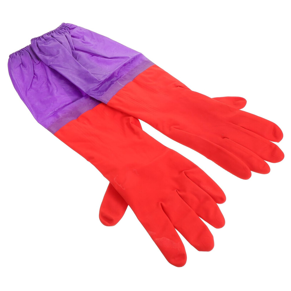 1 Pair Elbow Water Resistant Gloves for Aquariums, Elastic Cuff, Fish Tank Anemone Handling, Durable Protection for Water Changes-image-OPC-PKBXQGZ-NEW