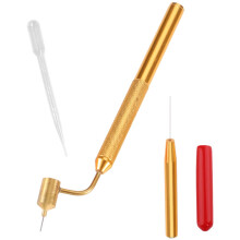 Paint Applicator Pen - Brass Detailing Pen for Fine Line Rock Chip and Scratch Repair, Slant Tip Design