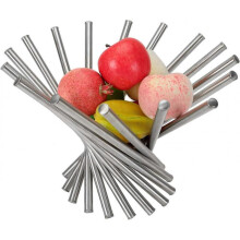 Stainless Steel Rotation Fruit Bowl, Foldable Rotation Fruit Basket, Modern Countertop Fruit Basket Holder, Unique Design Decorative Fruit Stand Kitch