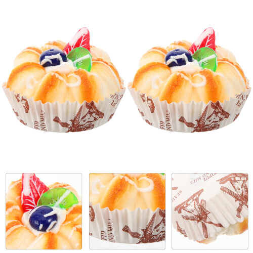 2pcs Simulated Cake Decor Artificial Cake Model Photo Prop 2
