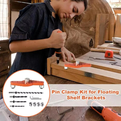 Dowel Jig Kit for Floating Shelf Bracket(1/2 x 11.8Inch Drill Bit) 1