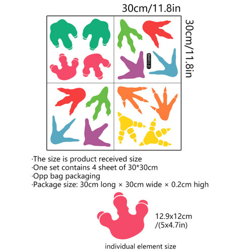 1 Set Dinosaur Footprints Floor Decals Tracks Stickers 1