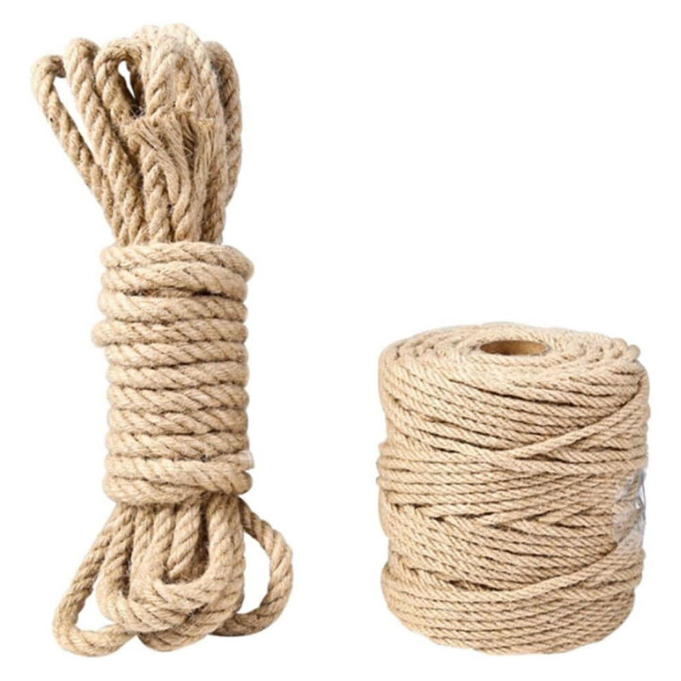 Thick Hemp Rope 14Mm Jute Twine 4-Ply Natural 25M Strong For Crafting Bundling Decorative Hanging Projects 9016109657879