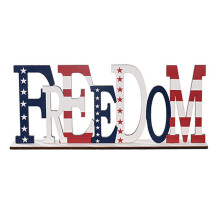 3 Count Wooden Desktop Decoration Letter Independence Day Table Sign