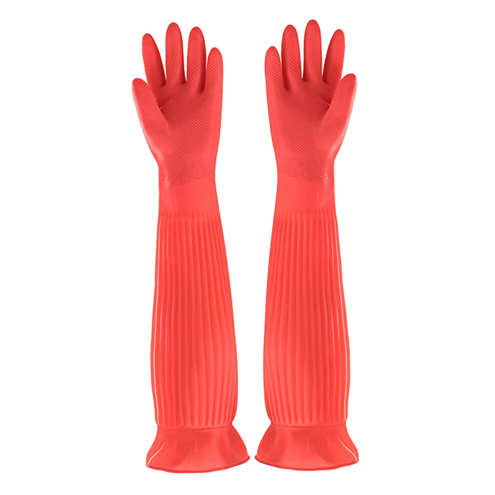 Rubber Dishwashing Gloves - Thickened Waterproof Anti-Slip Long Kitchen Gloves for Women, Size Medium, Durable Material-image-OPC-PKBY5J9-NEW