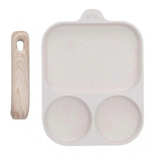 Nonstick Egg Pan Egg Frying Pan 3 Section Square Grill Pan for Breakfast Gas Stove Induction Cooker 40x19cm Oversized Style