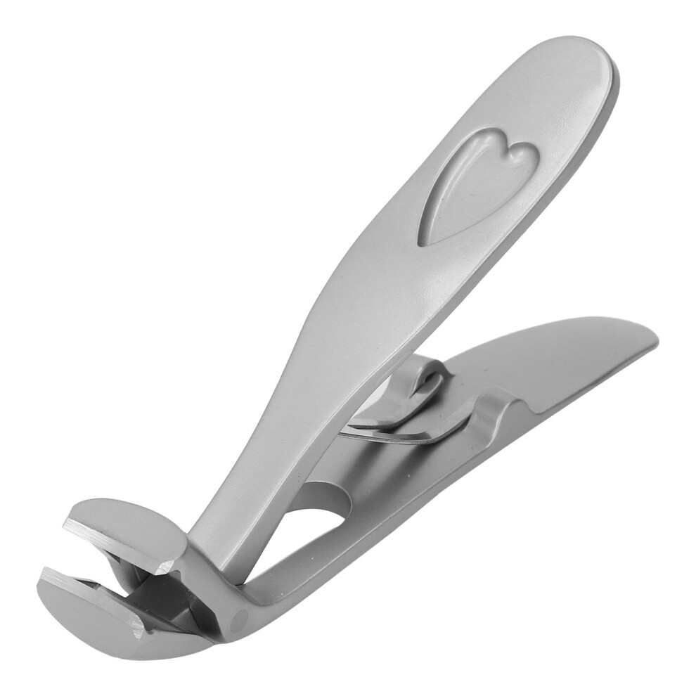 Silver Angled Head Nail Clipper Set With Nail File Â Wide Jaw Opening, Ergonomic For Seniors, Large