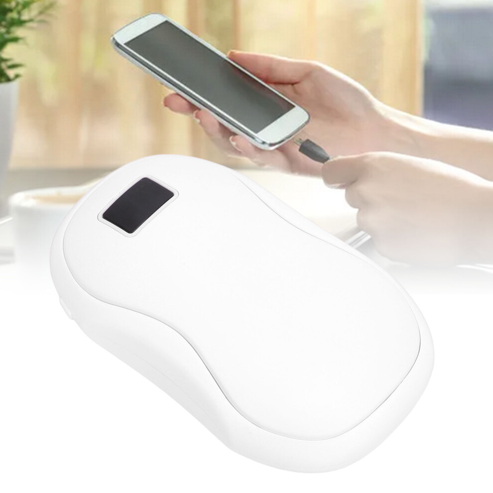 2-In-1 Handwarmer With Digital Display, 3600Mah Usb Rechargeable, White 8791346606583