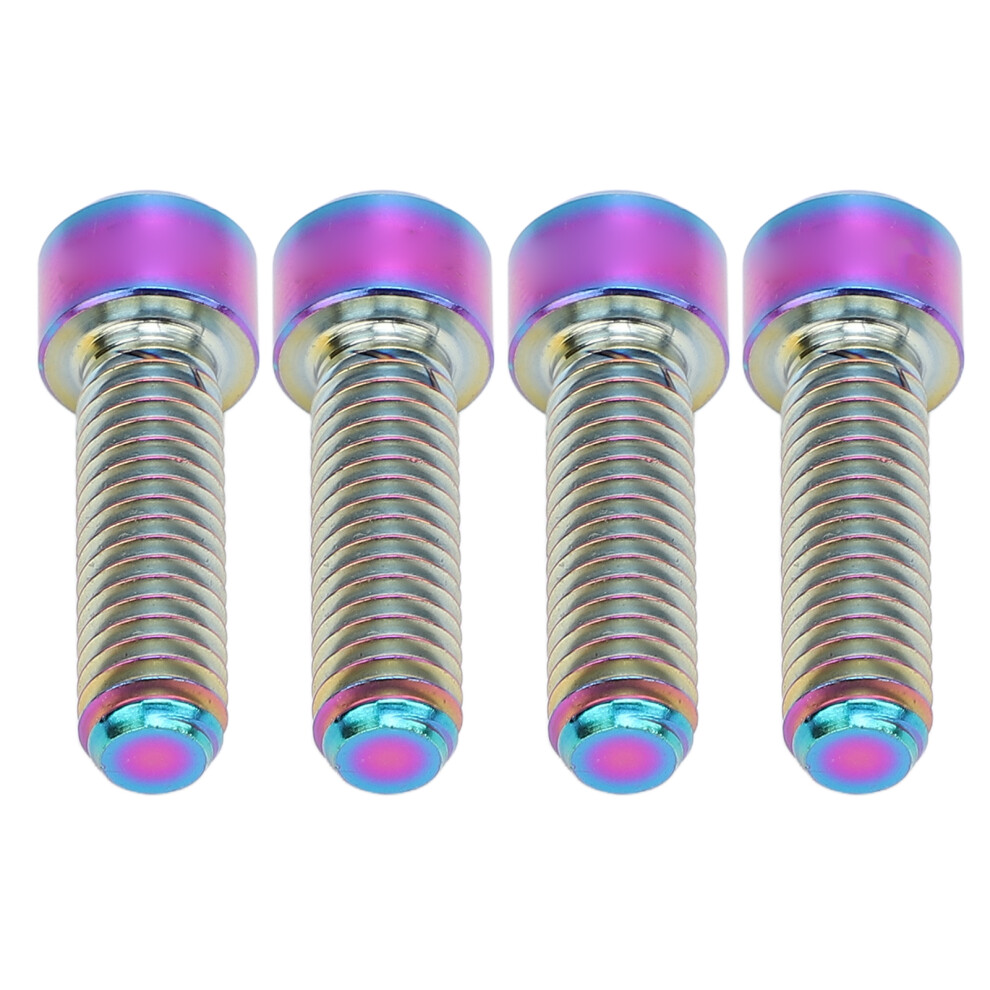 4Pcs Ti Alloy M6x20mm Bicycle Disc Brake Bolts For Mountain Bike, Colorful 9391346607215