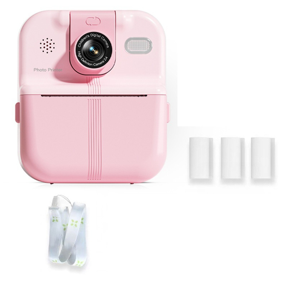 Kids Camera Instant Print 1080P Hd Children Digital Camera 64G Pink 4711736646726