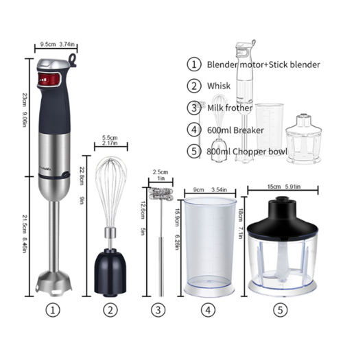 BioloMix Electric Hand Held Stick Blender 5-in-1 EU Plug 2