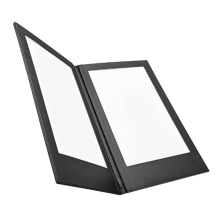 Wiederaufladbares LED-Licht-Menübuch, PU-Leder-Displaybuch, zwei Seiten