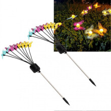 2 Pack Solar Butterfly Lights Outdoor Solar Garden Lights Garden Decorative Lights with 8 Butterflies Warm Light
