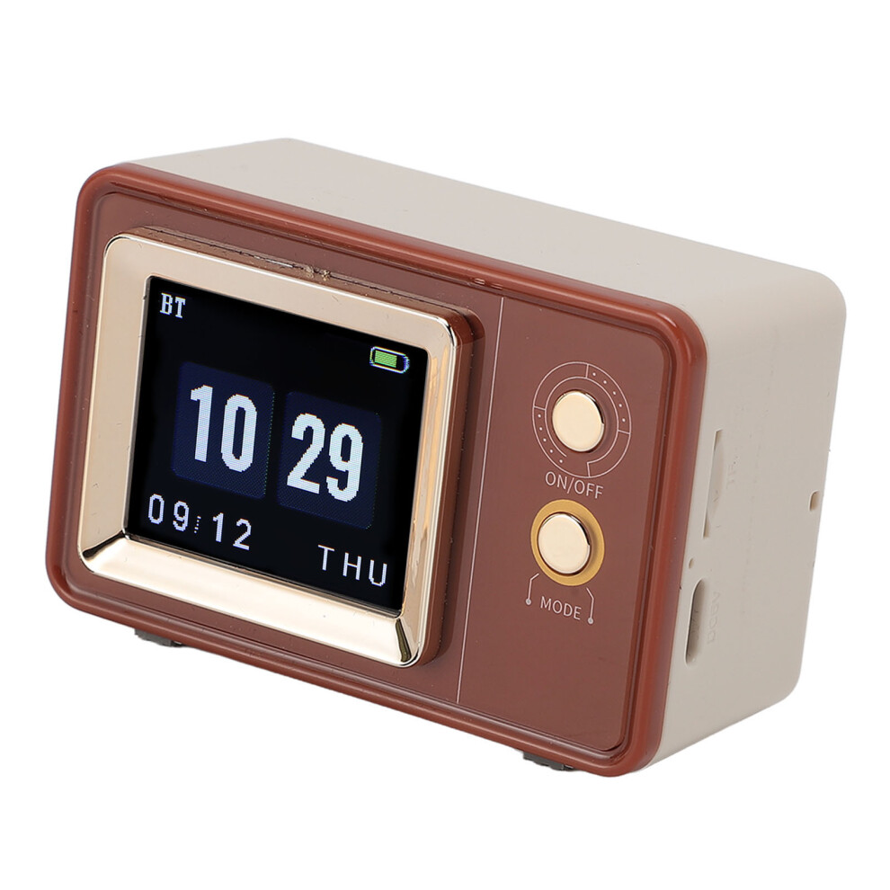 Retro Bluetooth Speaker 5W Dual Device Stereo Lyric Display With Clock 9371346610507