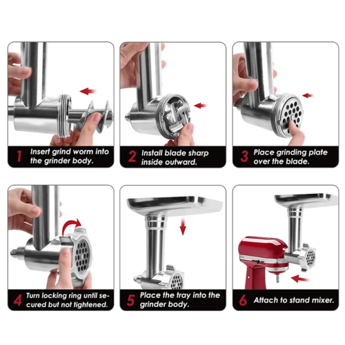 1 set for KitchenAid Meat Grinder Attachment for Stand Mixers 2