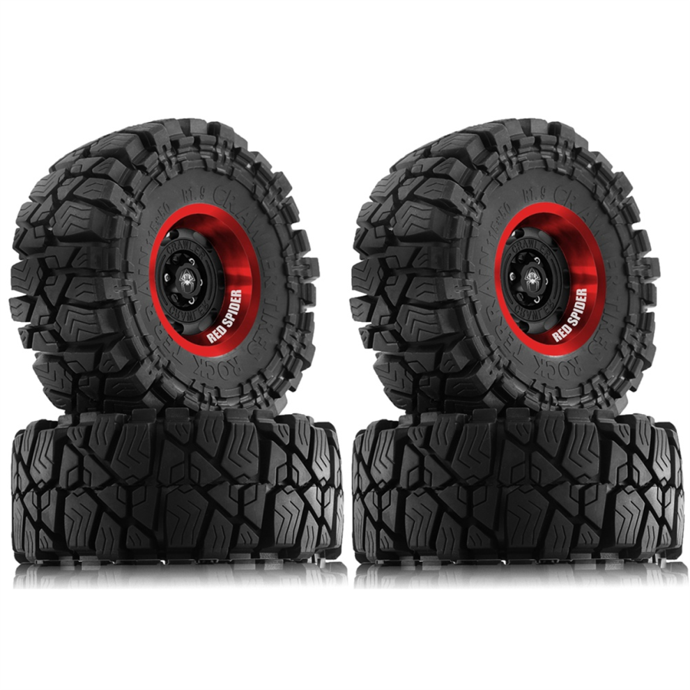 Spider R 115Mm 1.9In Rock Tyres Wheel Tires For 1/10 Rc Car Red 4711764319173