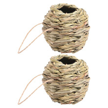 2pcs Hand Woven Parrot Nesting House Bird Hut for Garden Outdoor